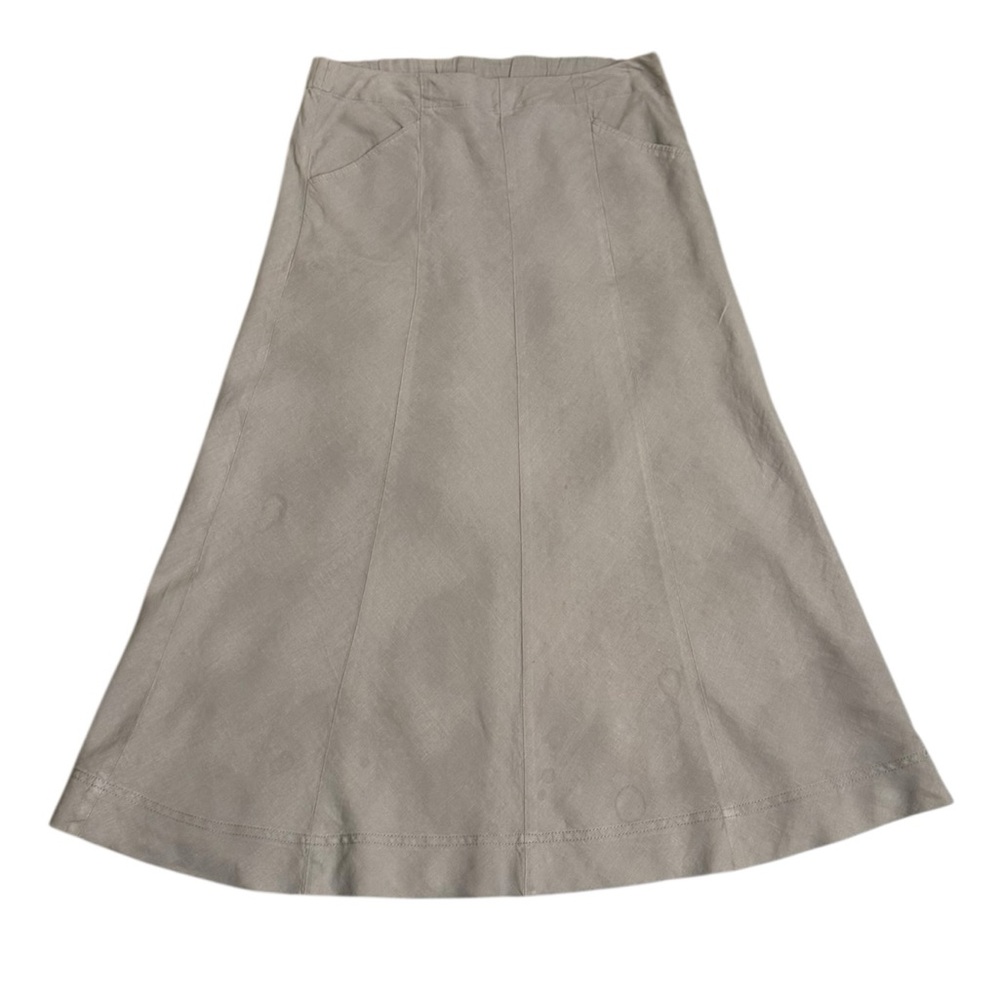 Elegant Linen Grey A-Line Skirt